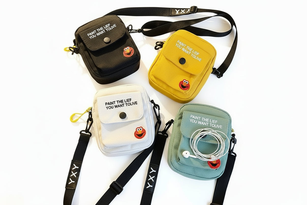 Japanese Style Cartoon Canvas Crossbody Bag - Kawaii Character Backpack