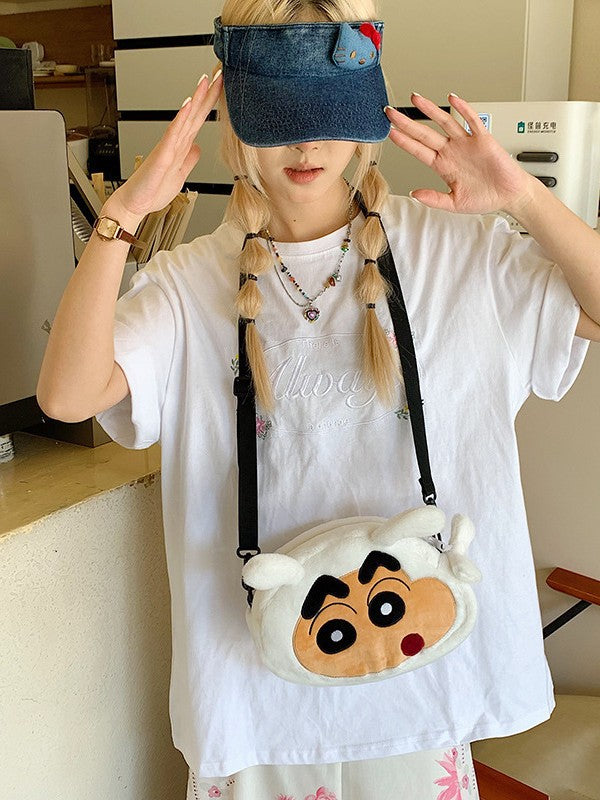 Cartoon Crayon Character Bag - Nylon Crossbody Backpack