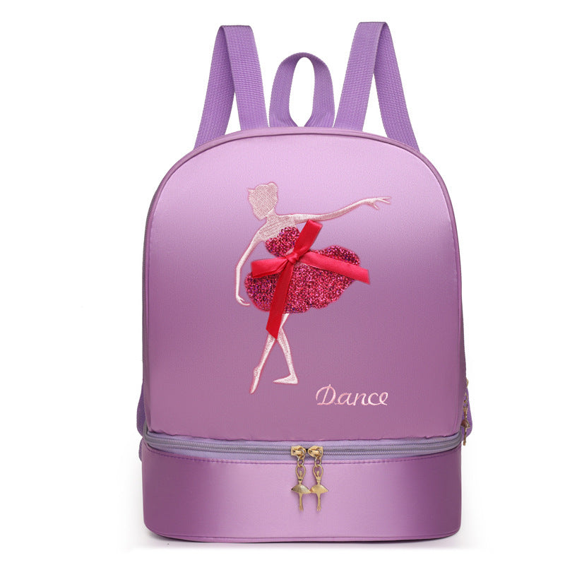 Cartoon Character Dance Backpack-Oxford Cloth Kids School Bag - Purple