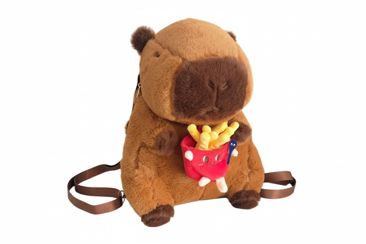 Capybara Plush Backpack - Kawaii Character Crossbody Bag