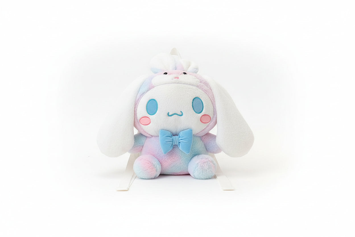 Plush Cartoon Character Backpack - Colorful Cinnamoroll  Crossbody Shoulder Bag