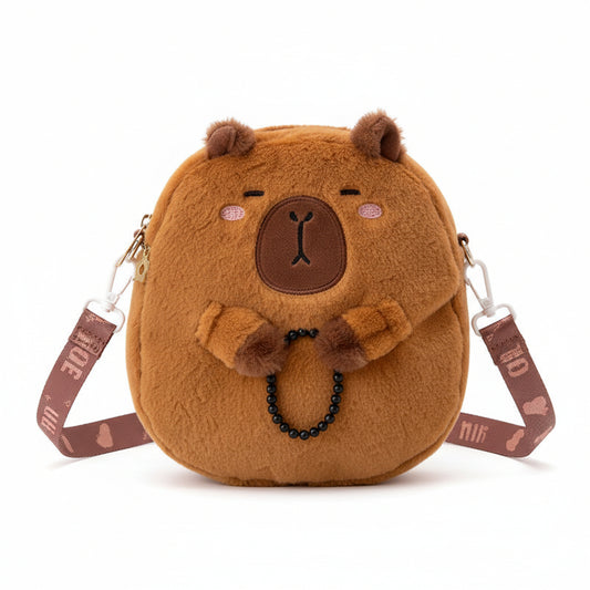 Capybara Plush Backpack - Kawaii Character Crossbody Bag