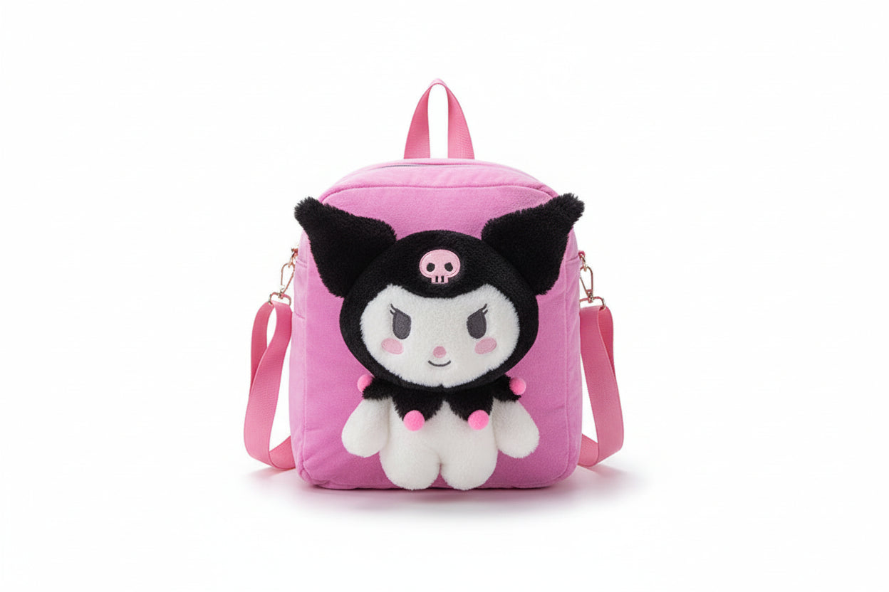 Plush Cartoon Character Backpack - Kawaii Crossbody Shoulder Bag