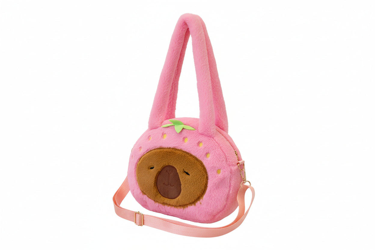 Capybara Plush Backpack - Kawaii Character Crossbody Bag