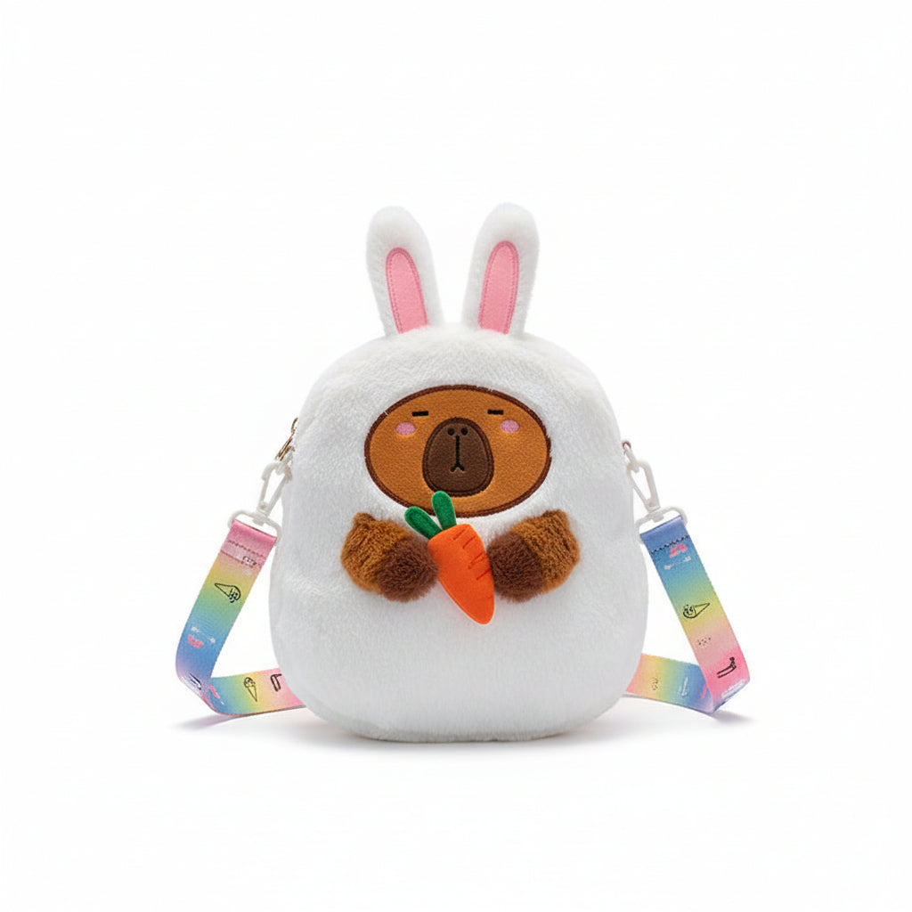 Capybara Plush Backpack - Kawaii Character Crossbody Bag