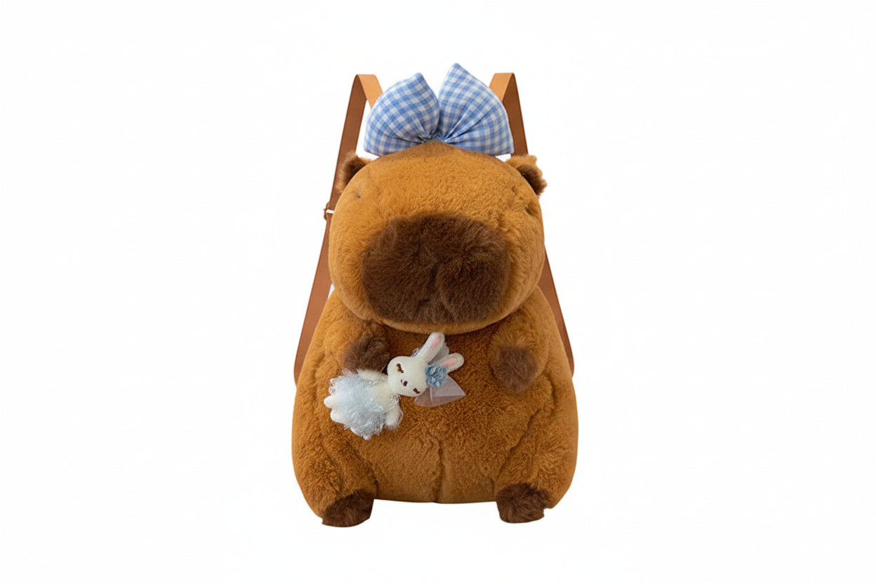 Capybara Plush Backpack - Kawaii Character Crossbody Bag