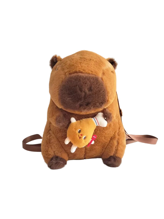 Capybara Plush Backpack - Kawaii Character Crossbody Bag