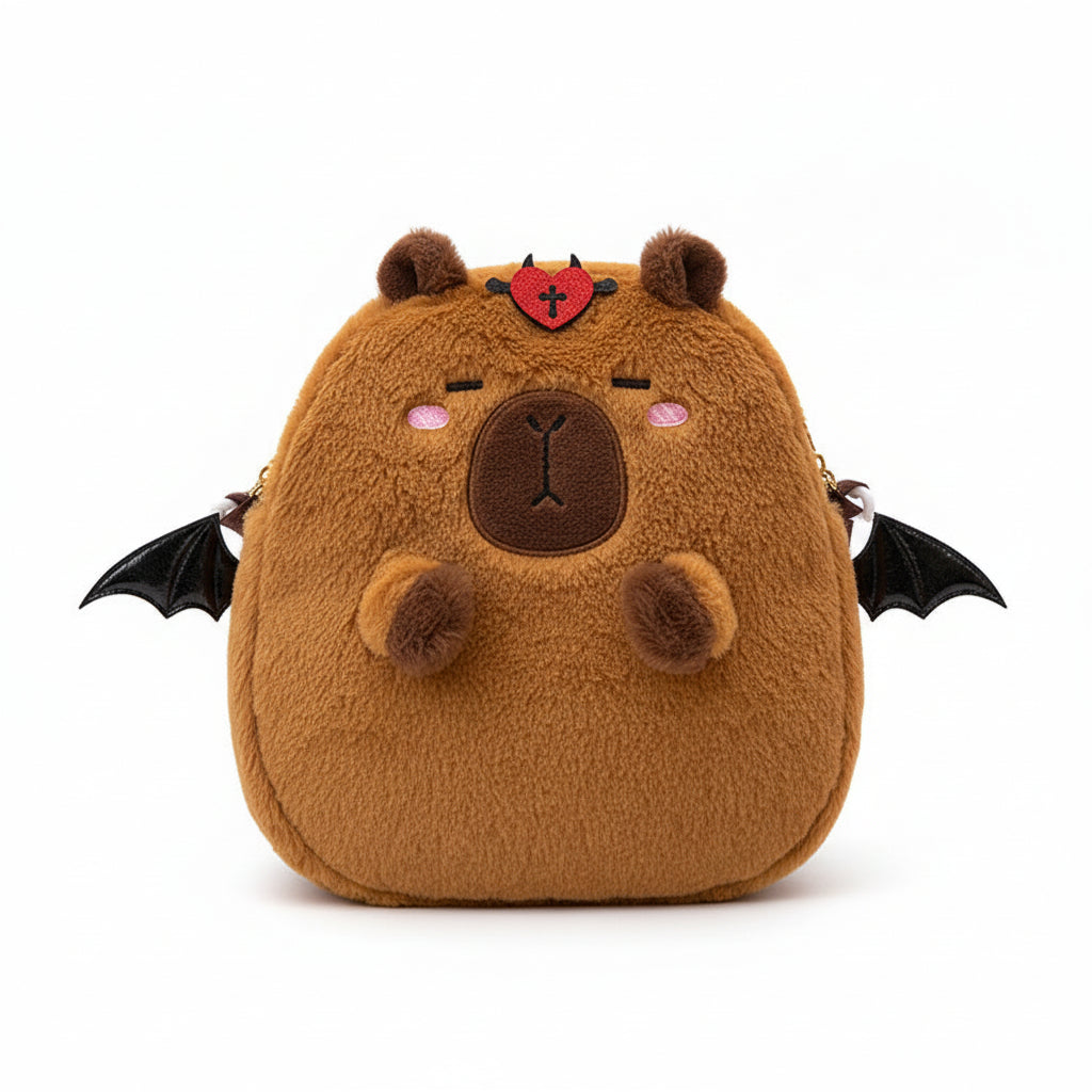 Capybara Plush Backpack - Kawaii Character Crossbody Bag