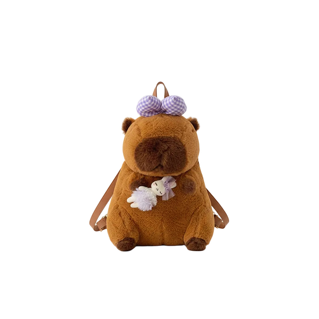 Capybara Plush Backpack - Kawaii Character Crossbody Bag