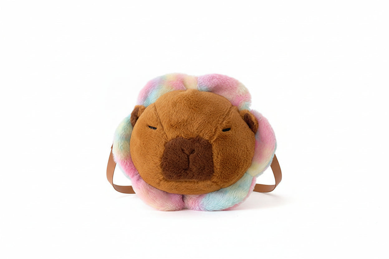 Capybara Plush Backpack - Kawaii Character Crossbody Bag