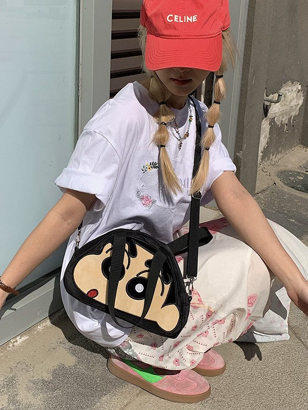 Cartoon Crayon Character Bag - Nylon Crossbody Backpack