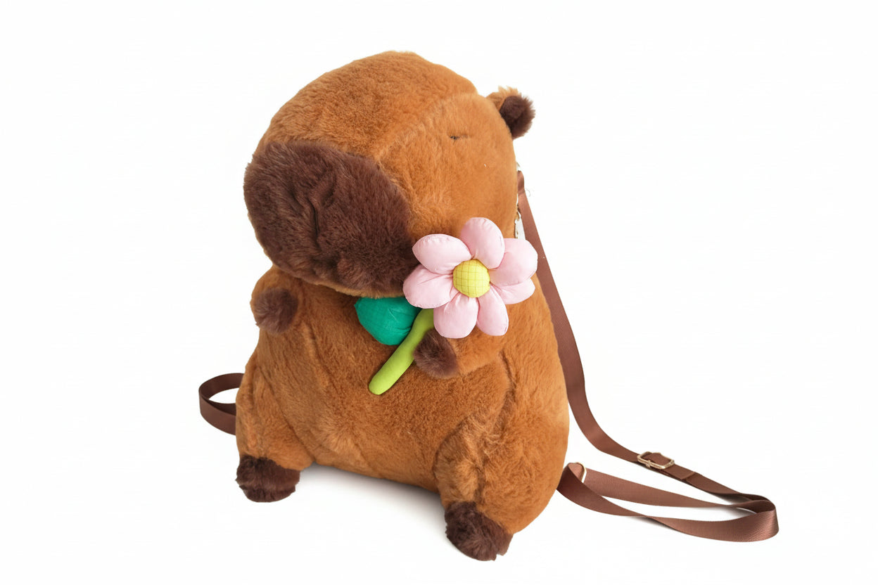 Capybara Plush Backpack - Kawaii Character Crossbody Bag