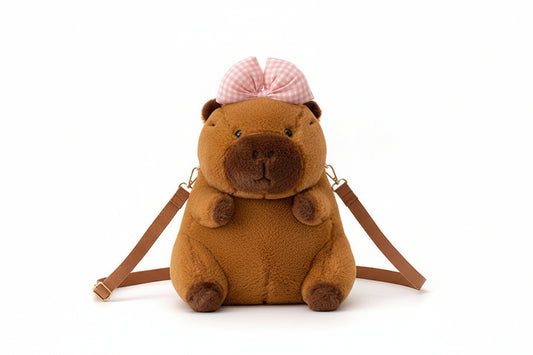 Capybara Plush Backpack - Kawaii Character Crossbody Bag