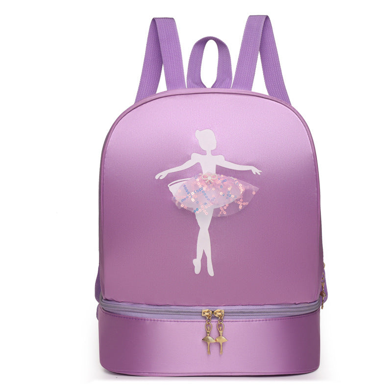 Cartoon Character Dance Backpack-Oxford Cloth Kids School Bag - Purple