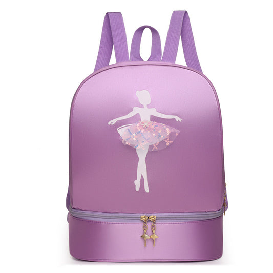 Cartoon Character Dance Backpack-Oxford Cloth Kids School Bag - Purple