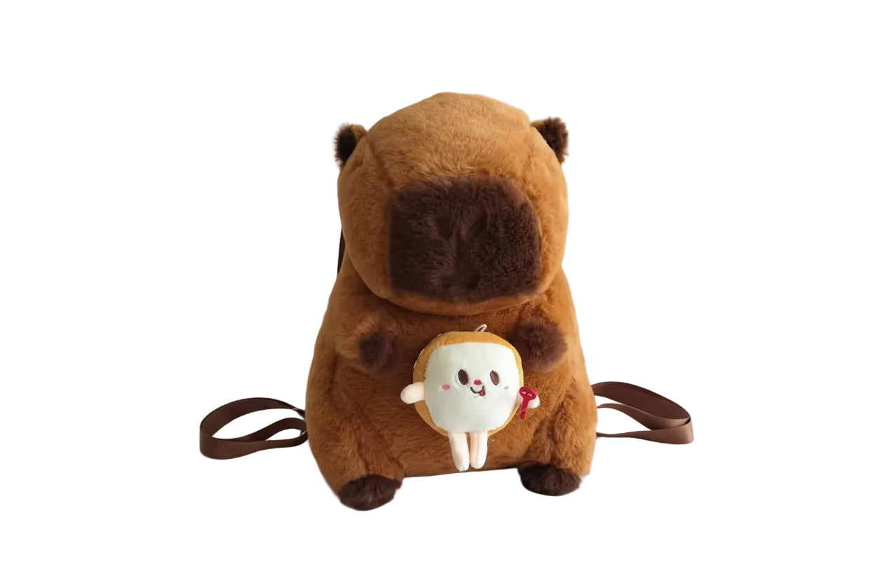 Capybara Plush Backpack - Kawaii Character Crossbody Bag