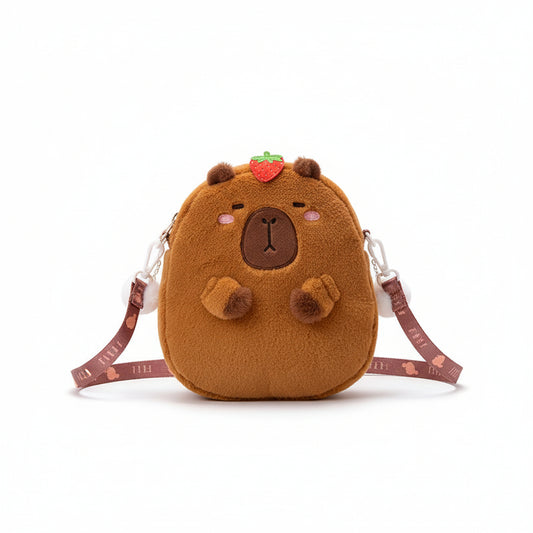 Capybara Plush Backpack - Kawaii Character Crossbody Bag