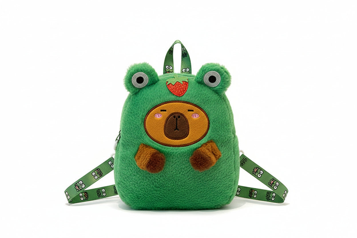 Capybara Plush Backpack - Kawaii Character Crossbody Bag